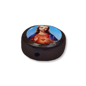 ET761502P6 - Entremeio Sagrado Coração de Jesus Passante Madeira c/ 6 un. -  1,6x1,6cm