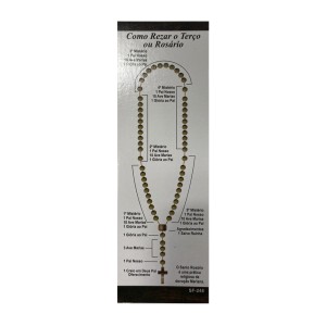 MP67402P50 - Marcador de Página Como Rezar o Terço ou Rosário c/ 50un - 15x5cm