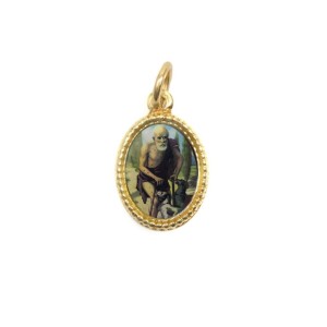 MD102272P20 - Medalha de Alumínio Oval Pequena Dourada c/ 20un. São Lazáro - 1,5x1cm